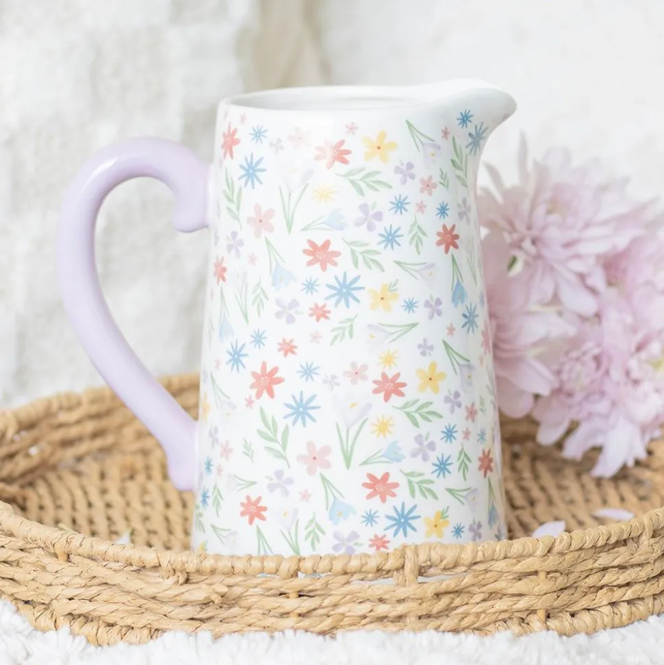 Spring Floral Print Flower Jug