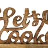 Standing ''Let's Cook'' Wooden Decor 40cm