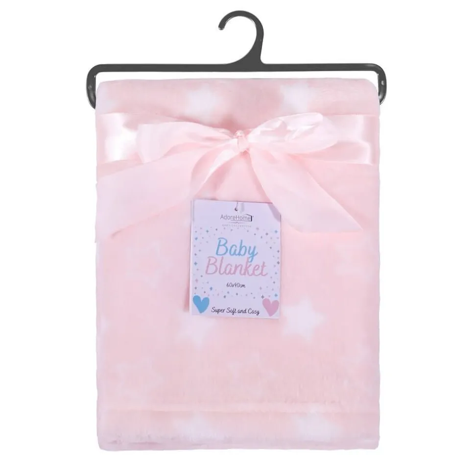 Stars Pink Baby Blanket/Wrap by Adore Home