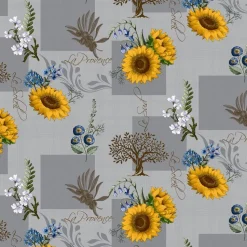 Sunflower Oil Cloth Tablecloth DT53 - Price by the Metre