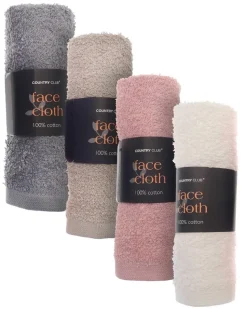 Super Soft 100% Cotton Face Cloths - Assorted Colours