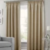 Tape Top Curtains Faux Silk Latte