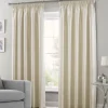 Tape Top Curtains Faux Silk Cream
