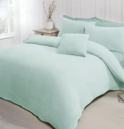 Teddy Fleece Fitted Sheet Ice Blue
