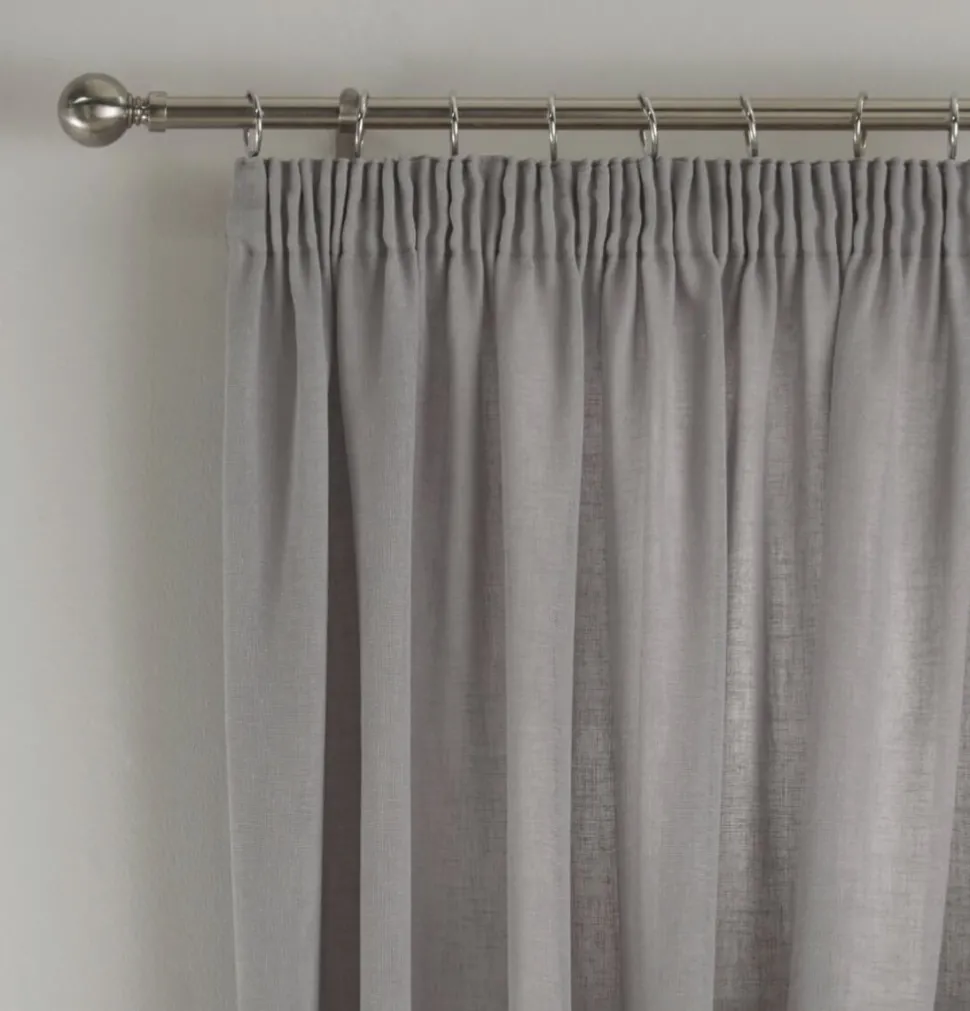 Tobago Lined Tape Top Curtain Pair Grey