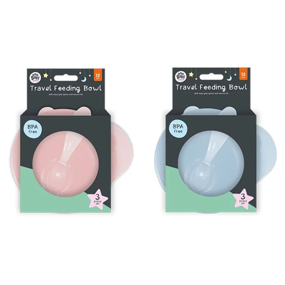 Travel Feeding Bowl & Spoon Set Assorted