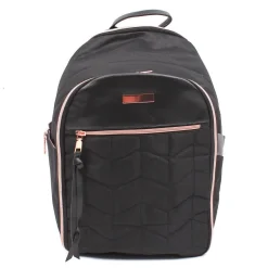 Travel Underseat Backpack Black with Rose Gold Trim