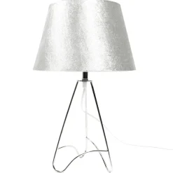 Tripod Lamp White Crush Velvet