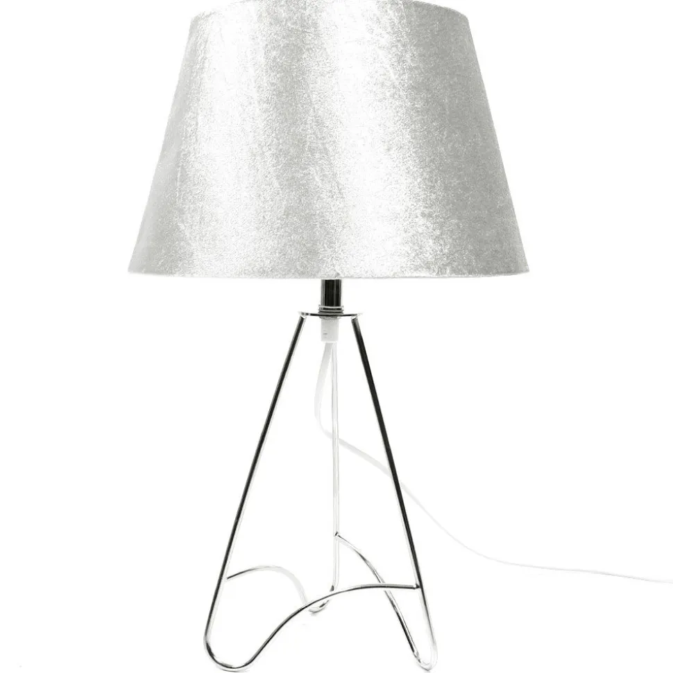 Tripod Lamp White Crush Velvet
