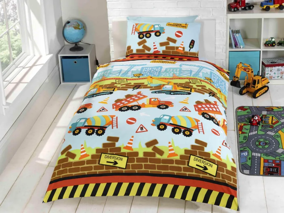 Under Construction Single Duvet Cover Set by Studio Kids