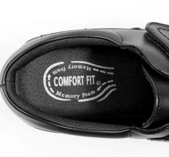 Velcro Black Shoes Comfort Fit