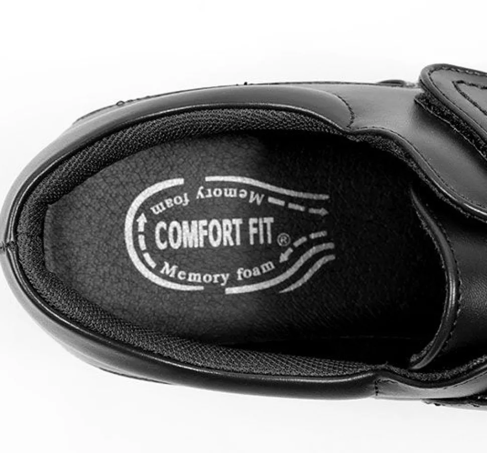 Velcro Black Shoes Comfort Fit