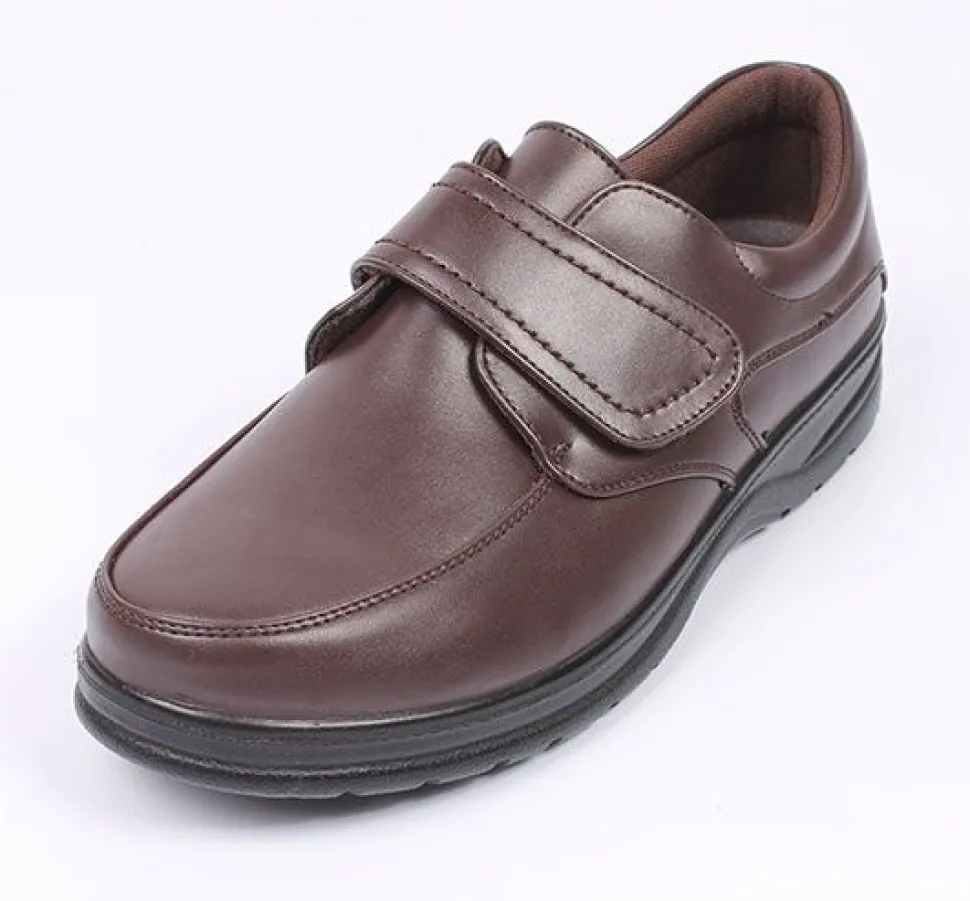 Velcro Brown Shoes Comfort Fit