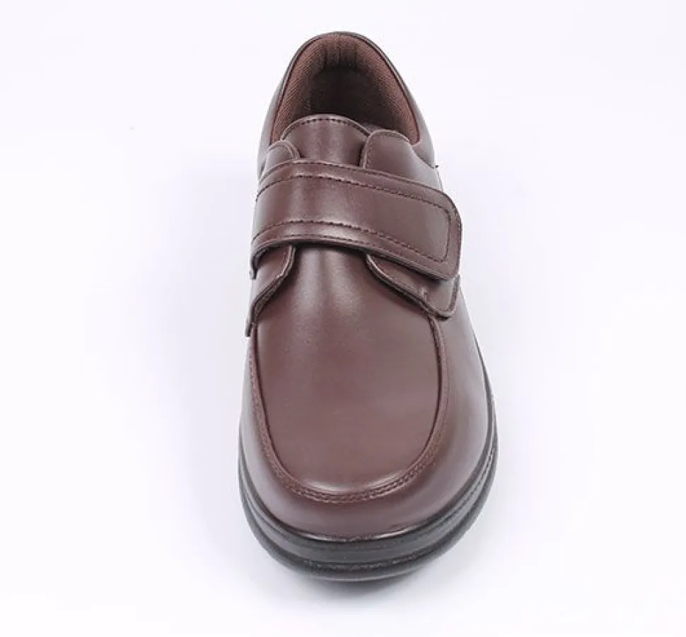 Velcro Brown Shoes Comfort Fit