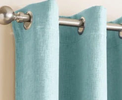 Vogue Woven Eyelet Curtains Sky Blue by Enhanced Living