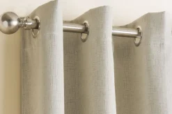 Vogue Woven Eyelet Curtains Cream by Enhanced Living