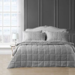 Waffle Weave Bedspread Set Silver by Velosso