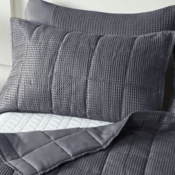 Waffle Weave Bedspread Set Charcoal by Velosso