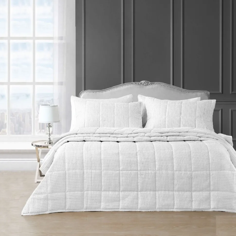 Waffle Weave Bedspread Set White by Velosso
