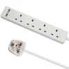 4-Way Extension Lead with 2 Metre Cable and 2 USB Ports