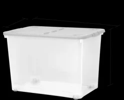 Wham 80 Litre Box with Wheels Clear