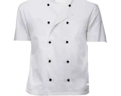 White Chef Jacket Short Sleeve with Detachable Buttons