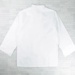 White Knotted Button Chef Jacket