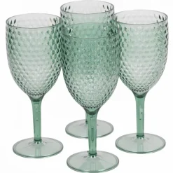 Wine Glasses 4 Piece Fete Diamond Green