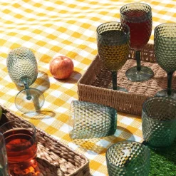 Wine Glasses 4 Piece Fete Diamond Green