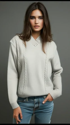Women's 4 Button Jumper Grey
