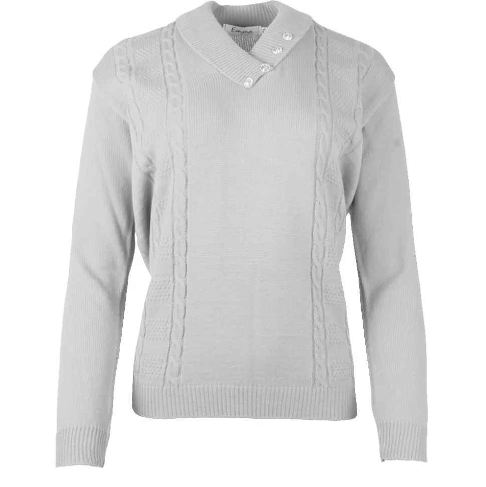 Women's 4 Button Jumper Grey