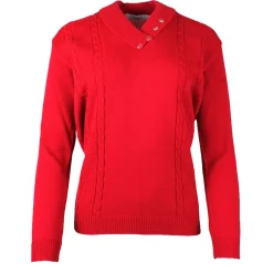 Women's 4 Button Jumper Red
