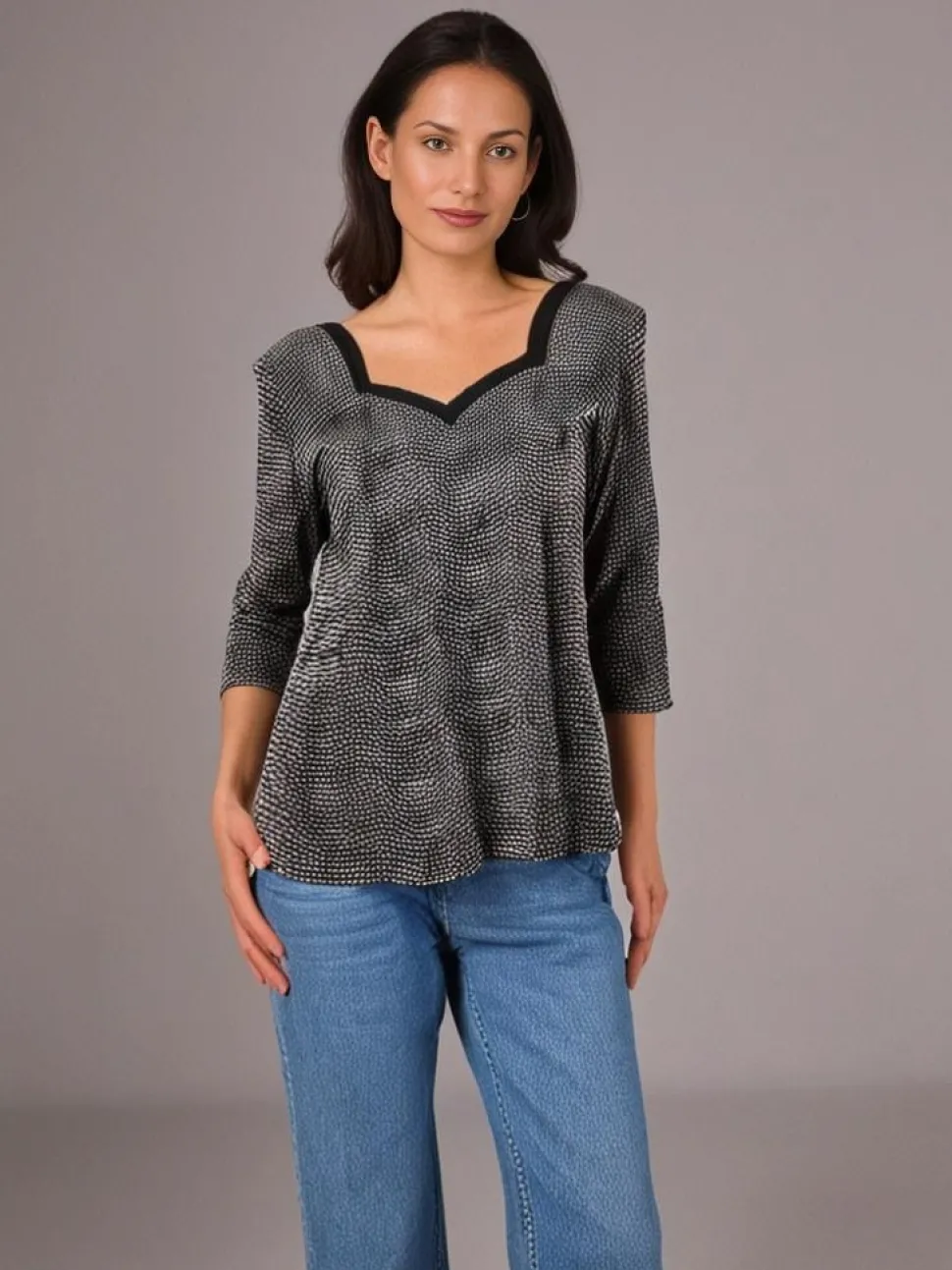Women's 3/4 Sleeve Crinkle Top Sandstone