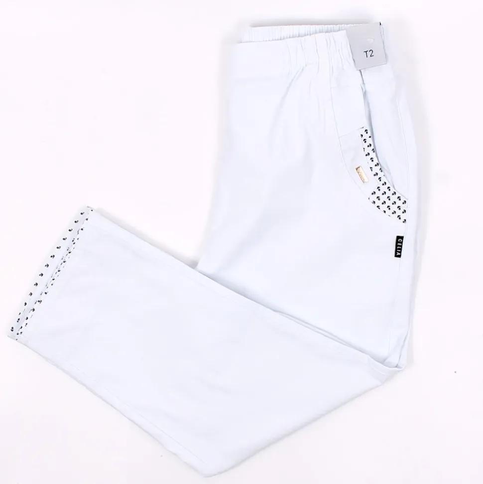 Womens Anchor Crop Trousers White