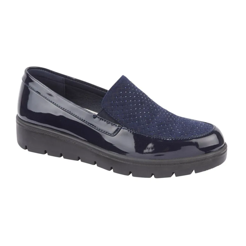 Women's Barbara Navy Slip On Shoes