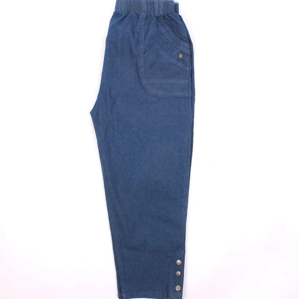 Womens Button Crop Jeans