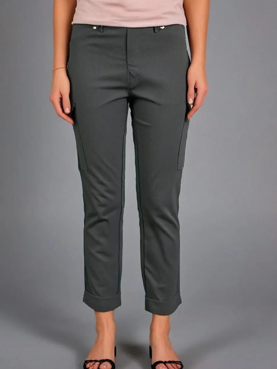 Women's Cargo Stretch Pants Black 27" Leg