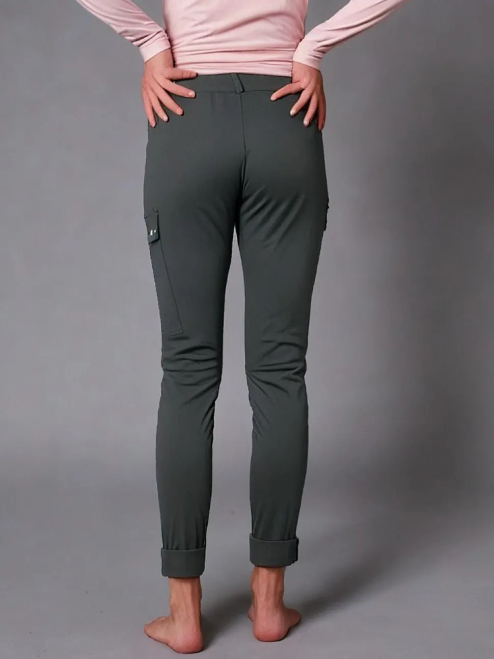 Women's Cargo Stretch Pants Olive 27" Leg