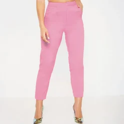 Women's Crop Trousers Light Pink