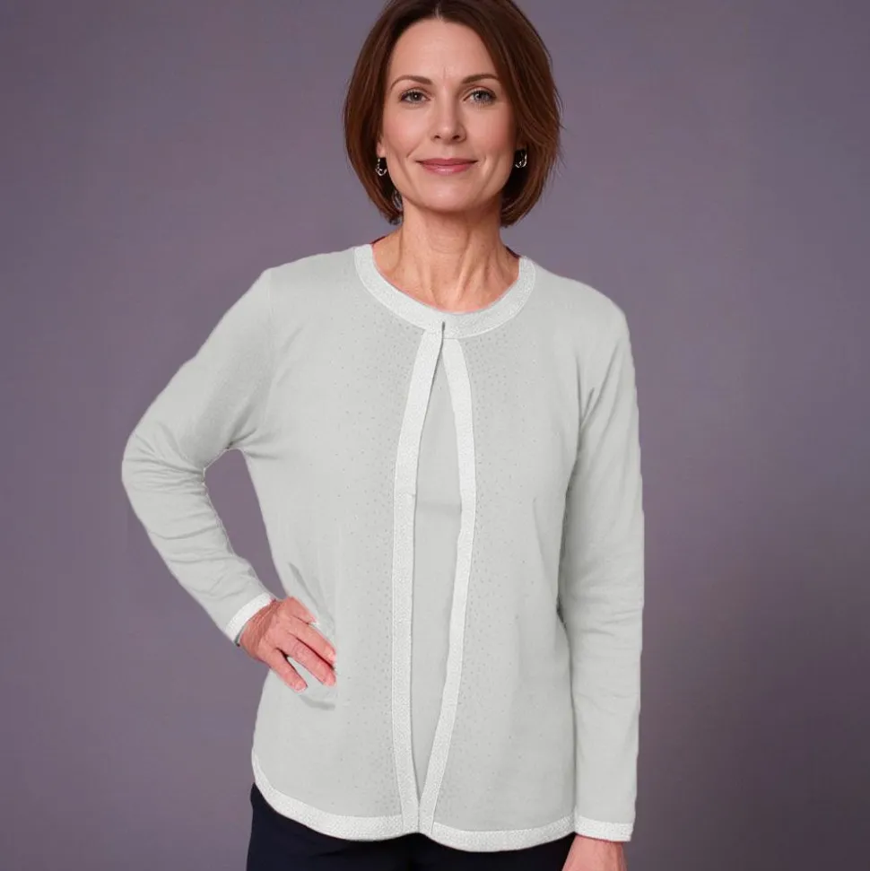 Women's Diamante Twinset Top Ivory