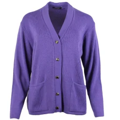 Women's Diamond Knitted Cardigan Purple