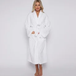 Women's Fleece Bathrobe White