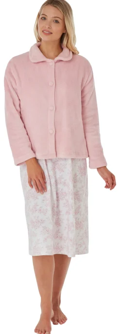 Women's Fleece Button-Up Jacket Pink
