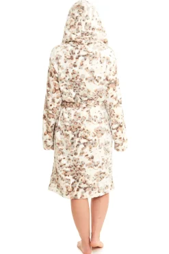 Women's Fleece Dressing Gown - Brown