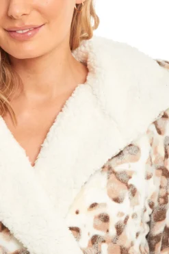 Women's Fleece Dressing Gown - Brown