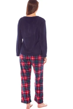 Women's Fleece Pyjamas, Navy