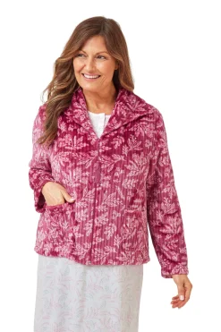 Women's Floral Pink Zip Jacket