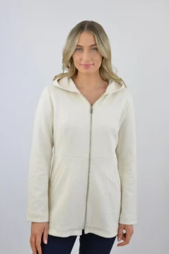 Women's Fully Lined Hooded Jacket Cream by Jessica Graaf