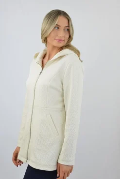 Women's Fully Lined Hooded Jacket Cream by Jessica Graaf