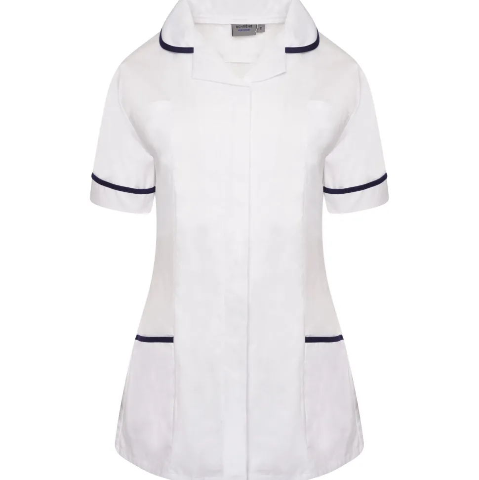Women's Healthcare Nurses Tunics White with Navy Trim by Behrens